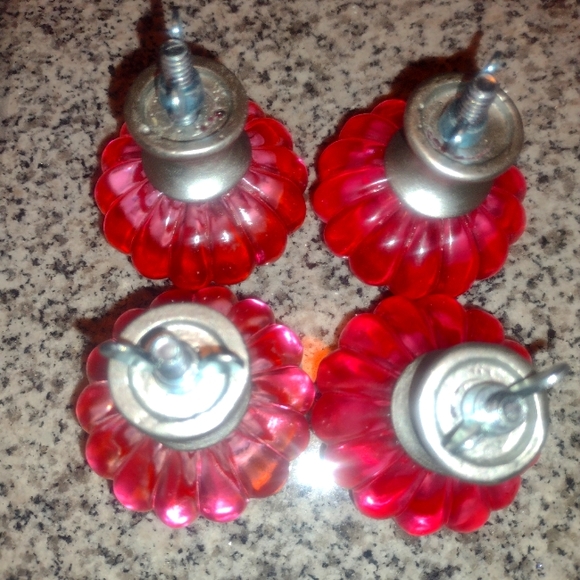 4 Pack of Large Pink Dresser Drawer OR Cabinet Knobs. 2 1/4" W X 2" Deep. - Picture 2 of 8